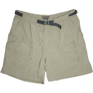 Royal Robbins Cargo Shorts Green Womens XL Belted Nylon Hiking Outdoors Gorpcore